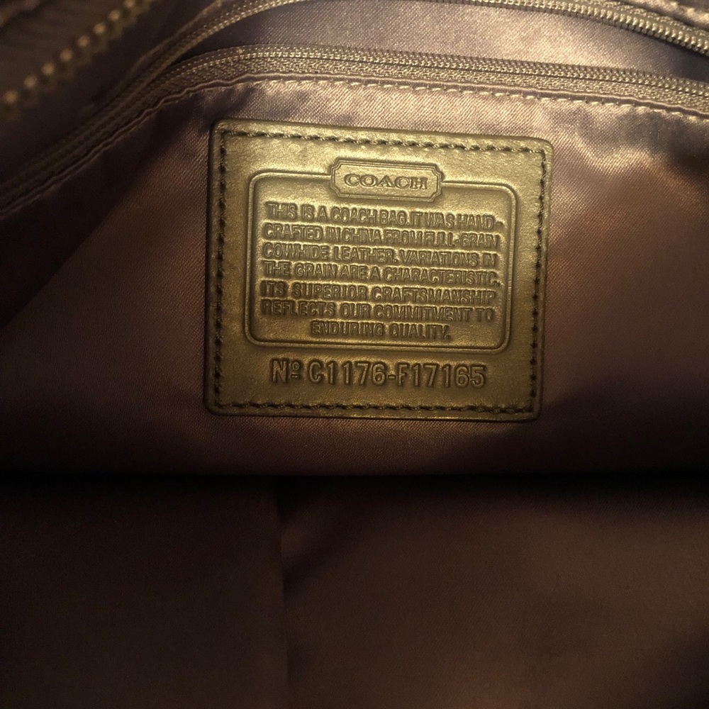 Coach Brooke Metallic Pewter Slouch Hobo Bag barely used - Picture 3 of 10
